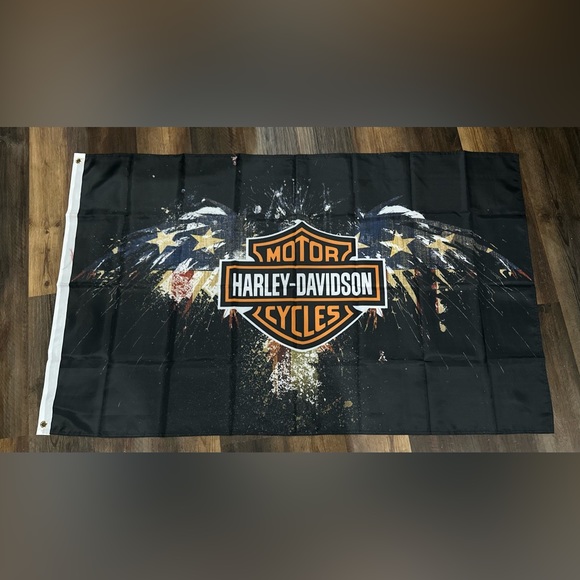 Harley Davidson Flag Large Banner 3x5 feet Logo Sign outside weather res… - Picture 2 of 5
